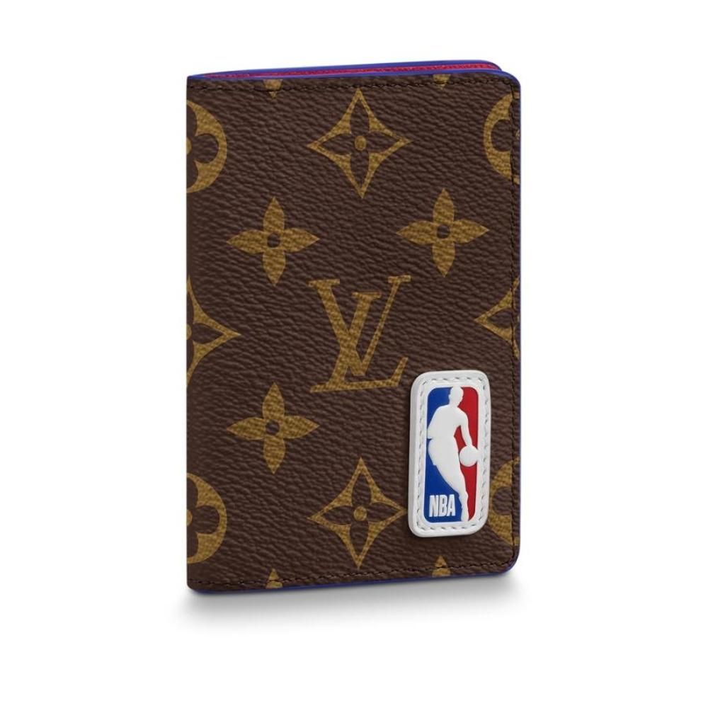 Louis Vuitton Card Case Business Card Holder Pass Case Monogram Brown Red